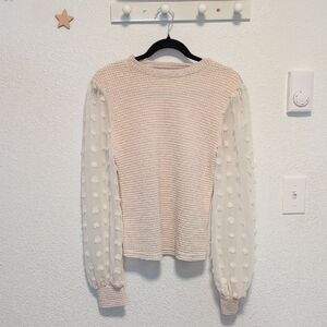 SHEIN Beige Knit Top with Textured Design